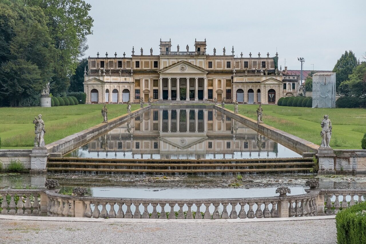 castle, baroque, nature, historical, architecture, palace, brenta, pisani, italy, facade, garden, park, building, europe, venetian, stra, famous, monument, story